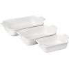image:imageLe Creuset Stoneware Heritage 3Piece Rectangular Baking Dish Set RivieraWhite