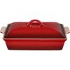 image:imageLe Creuset Stoneware Heritage Covered Rectangular Casserole 4 qt 12 x 9 RivieraCerise