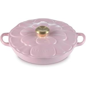 image:imageLe Creuset Enameled Cast Iron Signature Petal Braiser 225 qt Chiffon Pink wLight Gold KnobChiffon Pink