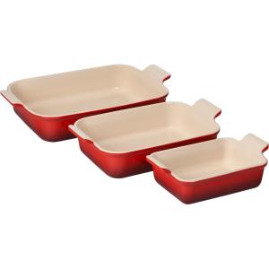 image:imageLe Creuset Stoneware Heritage 3Piece Rectangular Baking Dish Set RivieraCerise