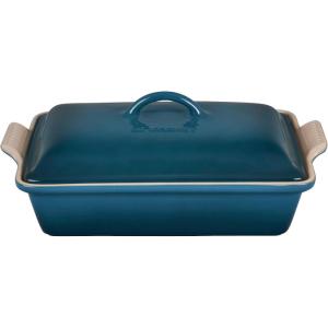 image:imageLe Creuset Stoneware Heritage Covered Rectangular Casserole 4 qt 12 x 9 RivieraDeep Teal