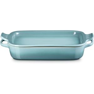 image:imageLe Creuset Stoneware Rectangular Dish with Platter Lid 3 qt RivieraSea Salt