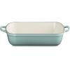 image:imageLe Creuset Enameled Cast Iron Signature Rectangular Roaster 525 qt 98 x 13 OliveSea Salt