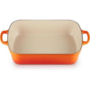 image:imageLe Creuset Enameled Cast Iron Signature Rectangular Roaster 525 qt 98 x 13 OliveFlame