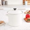image:imageLe Creuset Enamel On Steel Stockpot 8 qt Deep TealWhite