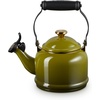 image:imageLe Creuset Enamel On Steel Demi Tea Kettle with Metal Finishes 125 qt RivieraOlive