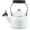 image:imageLe Creuset Enamel On Steel Demi Tea Kettle with Metal Finishes 125 qt RivieraWhite