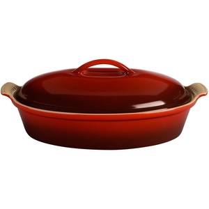 image:imageLe Creuset Stoneware Heritage Covered Oval Casserole 4 qt 14 ArtichautCerise