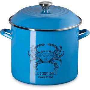 image:imageLe Creuset Enamel On Steel Traditional Blue Crab Stockpot 16 qt Light Marseille