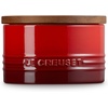 image:imageLe Creuset Stoneware Signature XL Salt Cellar and Storage Canister with Wood Lid 384 oz 12 qt RivieraCerise