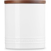 image:imageLe Creuset Stoneware Signature XL Salt Cellar and Storage Canister with Wood Lid 384 oz 12 qt RivieraWhite