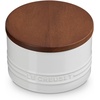 image:imageLe Creuset Stoneware Signature XL Salt Cellar and Storage Canister with Wood Lid 384 oz 12 qt RivieraWhite