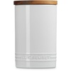 image:imageLe Creuset Stoneware Signature XL Salt Cellar and Storage Canister with Wood Lid 384 oz 12 qt RivieraWhite