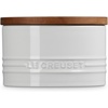image:imageLe Creuset Stoneware Signature XL Salt Cellar and Storage Canister with Wood Lid 384 oz 12 qt RivieraWhite