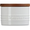 image:imageLe Creuset Stoneware Signature XL Salt Cellar and Storage Canister with Wood Lid 384 oz 12 qt RivieraWhite
