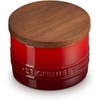 image:imageLe Creuset Stoneware Signature XL Salt Cellar and Storage Canister with Wood Lid 384 oz 12 qt RivieraCerise