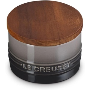image:imageLe Creuset Stoneware Signature XL Salt Cellar and Storage Canister with Wood Lid 384 oz 12 qt RivieraOyster