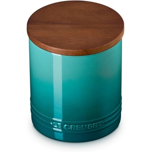 image:imageLe Creuset Stoneware Signature XL Salt Cellar and Storage Canister with Wood Lid 384 oz 12 qt RivieraRiviera