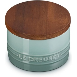image:imageLe Creuset Stoneware Signature XL Salt Cellar and Storage Canister with Wood Lid 384 oz 12 qt RivieraSea Salt