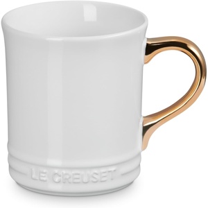 image:imageLe Creuset Stoneware Vancouver Mug with Gold Metallic Handle 14 oz RivieraWhite