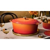 image:imageLe Creuset Enameled Cast Iron Signature Oval Dutch Oven 675 qt NectarFlamme Doree