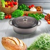 image:imageLe Creuset Enameled Cast Iron Signature Oval Dutch Oven 675 qt NectarOyster