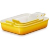 image:imageLe Creuset Silicone Stretch Lids 3 pc  Fits Rectangular Baking Dishes sizes 11 qt 25 qt and 4 qtNectar