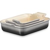 image:imageLe Creuset Silicone Stretch Lids 3 pc  Fits Rectangular Baking Dishes sizes 11 qt 25 qt and 4 qtOyster