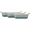 image:imageLe Creuset Silicone Stretch Lids 3 pc  Fits Rectangular Baking Dishes sizes 11 qt 25 qt and 4 qtSea Salt