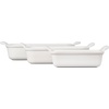 image:imageLe Creuset Silicone Stretch Lids 3 pc  Fits Rectangular Baking Dishes sizes 11 qt 25 qt and 4 qtWhite
