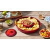 image:imageLe Creuset Stoneware Oval Chip amp Dip Platter amp Mini Cocotte Set CeriseOyster