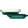 image:imageLe Creuset Stoneware Rectangular Dish with Platter Lid 3 qt NectarArtichaut