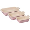 image:imageLe Creuset Silicone Stretch Lids 3 pc  Fits Rectangular Baking Dishes sizes 11 qt 25 qt and 4 qtChiffon Pink
