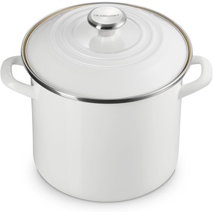 image:imageLe Creuset Enamel on Steel Traditional Stockpot 6 qt WhiteGoldWhite