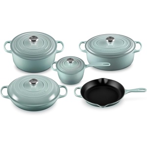 image:imageLe Creuset Enameled Cast Iron Signature Cookware Set 5 pc NectarSea Salt