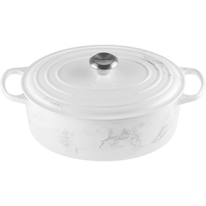 image:imageLe Creuset Enameled Cast Iron Signature Oval Dutch Oven 675 qt NectarMarble