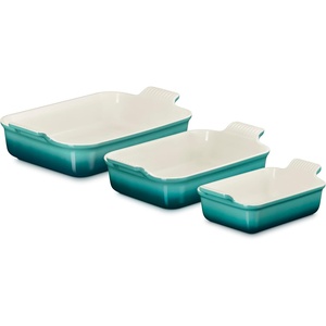 image:imageLe Creuset Silicone Stretch Lids 3 pc  Fits Rectangular Baking Dishes sizes 11 qt 25 qt and 4 qtRiviera