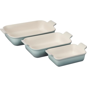 image:imageLe Creuset Silicone Stretch Lids 3 pc  Fits Rectangular Baking Dishes sizes 11 qt 25 qt and 4 qtSea Salt