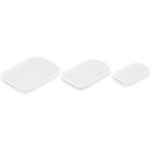 image:imageLe Creuset Silicone Stretch Lids 3 pc  Fits Rectangular Baking Dishes sizes 11 qt 25 qt and 4 qtSilicone Lids