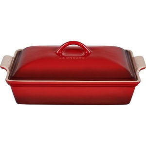 image:imageLe Creuset Stoneware Covered Rectangular Casserole 12 x 9 Nectar  4 qt 12 x 9Cerise