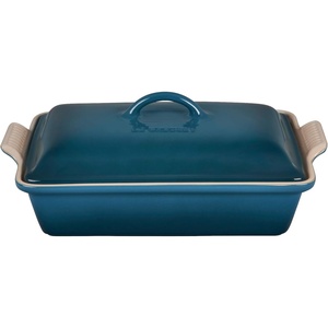 image:imageLe Creuset Stoneware Covered Rectangular Casserole 12 x 9 Nectar  4 qt 12 x 9Deep Teal