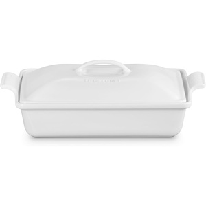 image:imageLe Creuset Stoneware Covered Rectangular Casserole 12 x 9 Nectar  4 qt 12 x 9White