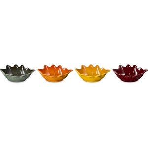 image:imageLe Creuset Stoneware Mini French Oak Leaf Bowls Set of 4 Multicolor
