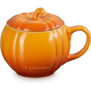 image:imageLe Creuset Stoneware Pumpkin Mug with Lid 14 oz NectarPersimmon