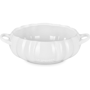 image:imageLe Creuset Stoneware Pumpkin Serving Bowl 4 qt PersimmonWhite